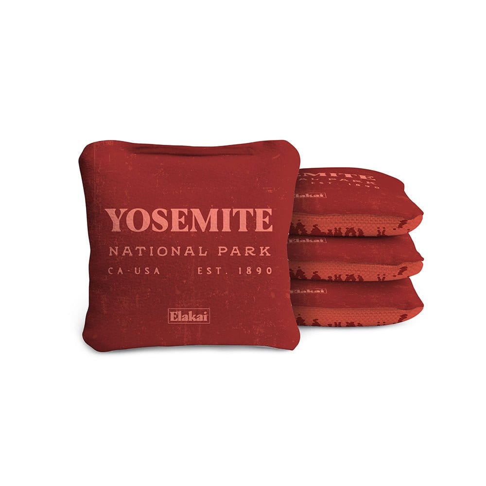 Cornhole Bags Yosemite Scarlet 4-in Travel Dual-Sided Cornhole Bags | National Parks Collection