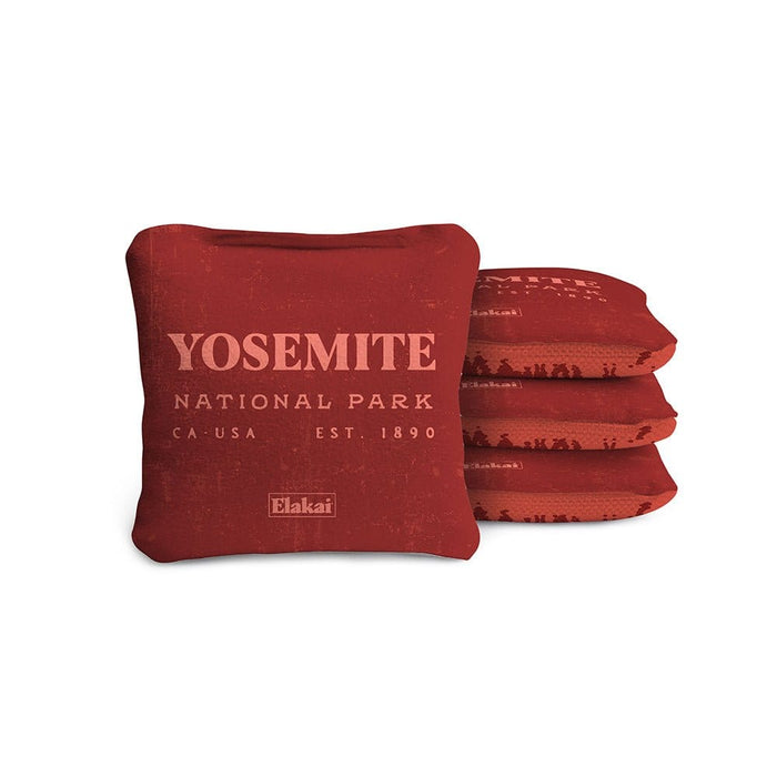Cornhole Bags Yosemite Scarlet 4-in Travel Dual-Sided Cornhole Bags | National Parks Collection
