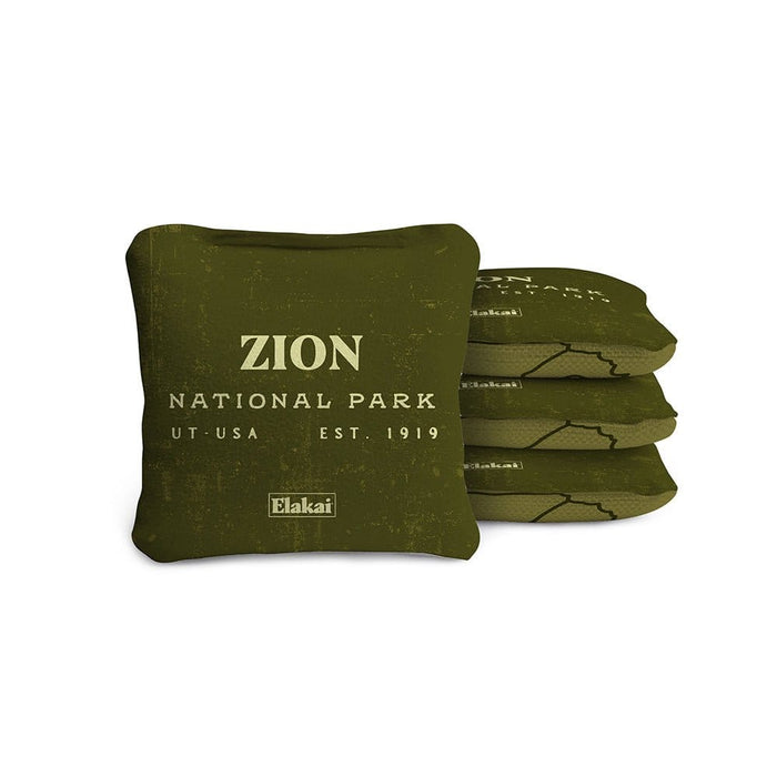 Cornhole Bags Zion Olive 4-in Travel Dual-Sided Cornhole Bags | National Parks Collection