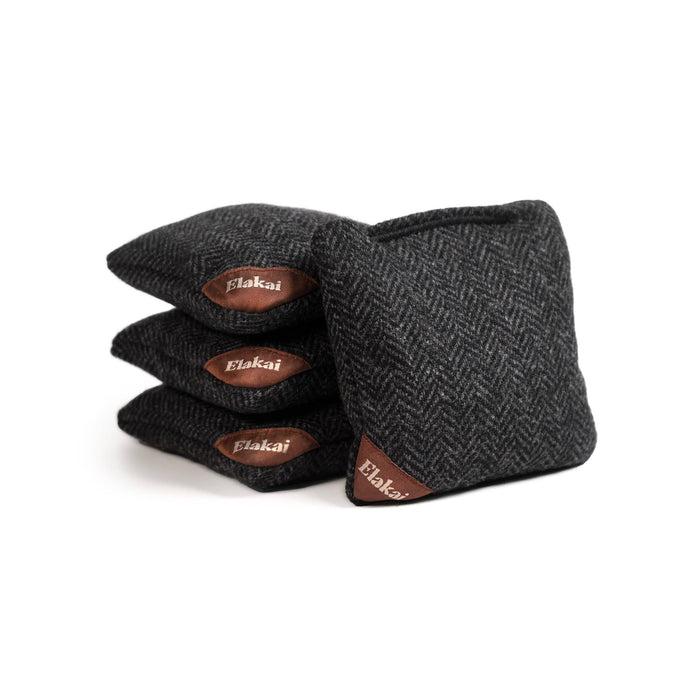 Cornhole Bags Black 6-in Herringbone Cornhole Bags | Premium All-Weather Collection