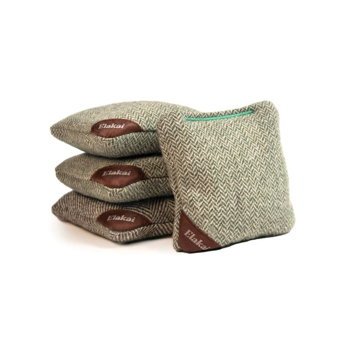 Cornhole Bags Green Sprout 4-in Travel Herringbone Cornhole Bags | Premium All-Weather Collection