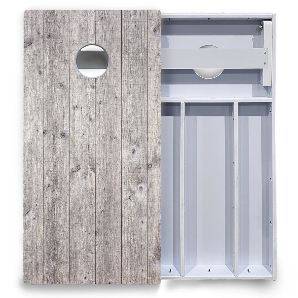 Driftwood Grey Stained Cornhole Boards - All Weather Series