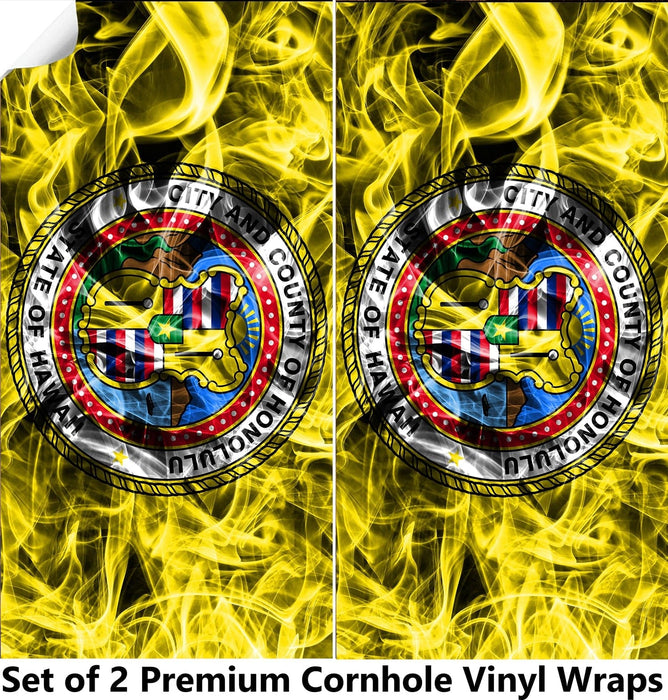 Hawaii Cornhole Boards Wraps (Set of 2)