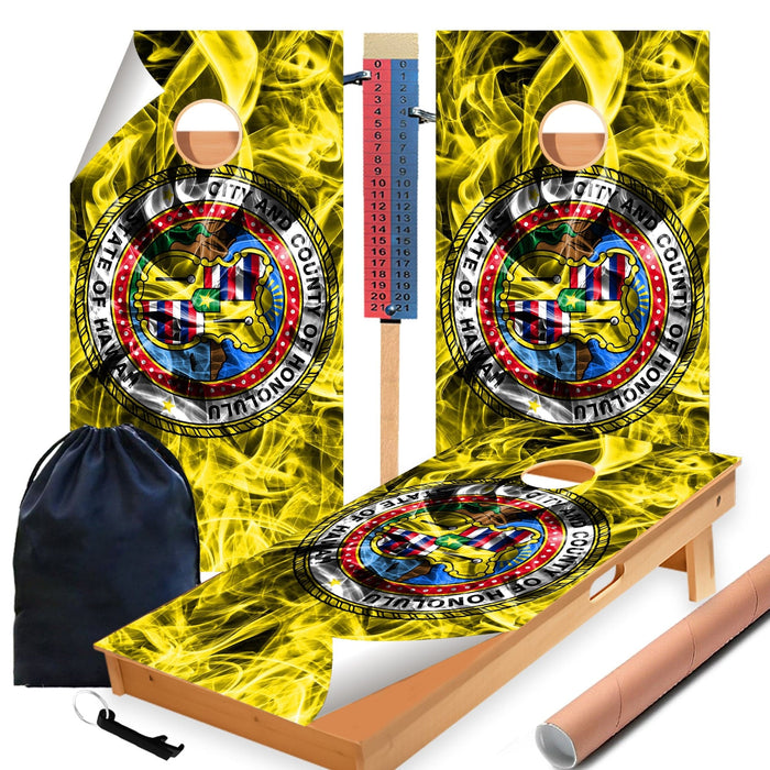 Hawaii Cornhole Boards Wraps (Set of 2)