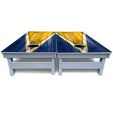 Yellow/Blue Triangle Cornhole Boards - All Weather Series