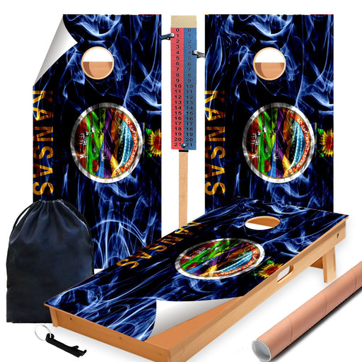 Kansas Cornhole Boards Wraps (Set of 2)