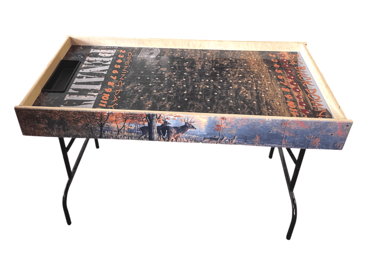 Horse Race Game Big Buck Downs-  Jumbo Horse Game with Integrated Chip Pot Big Buck Derby Themed/ Hunting Themed Games/ Deer Themed Horse Racing/ Large Party Games/ Camping