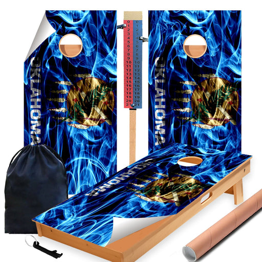 Oklahoma Cornhole Boards Wraps (Set of 2)