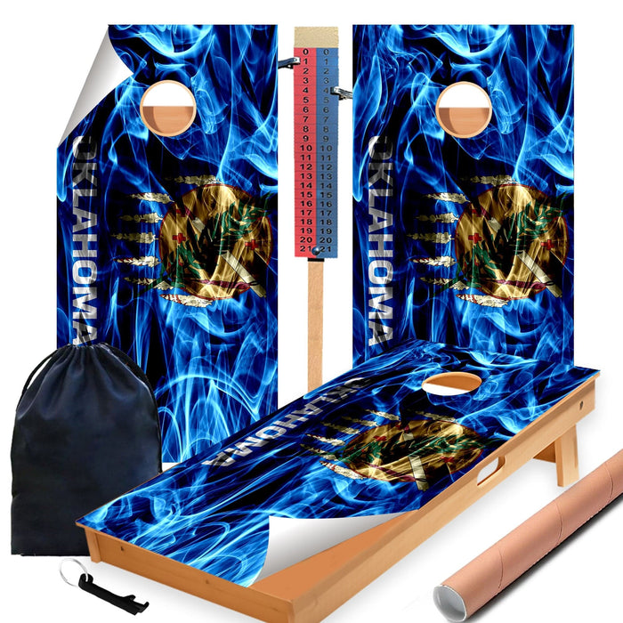 Oklahoma Cornhole Boards Wraps (Set of 2)