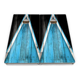 Sky Blue Triangle Cornhole Boards – Tournament Series
