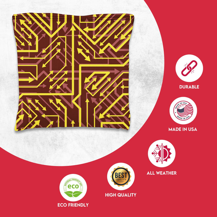 Red Yellow Tech Cornhole Bags