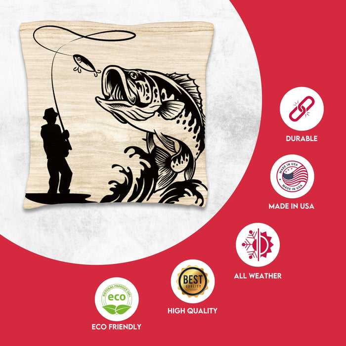 White Brown Fish Cornhole Bags