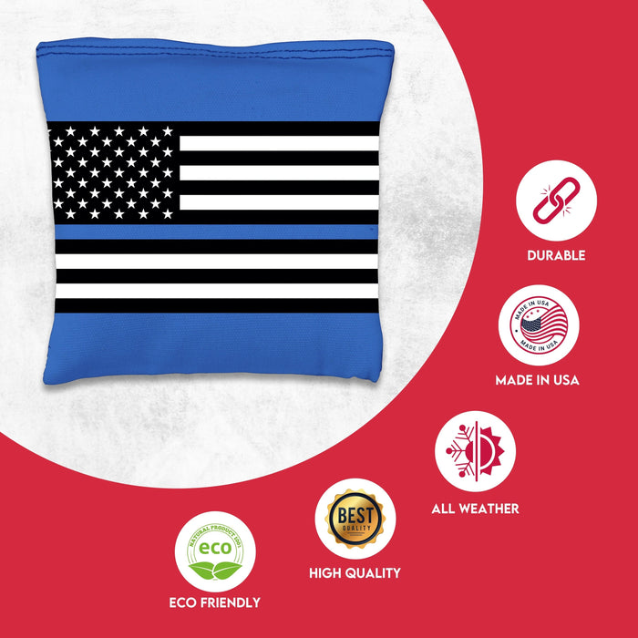 Blue Lines Flag Cornhole Bags