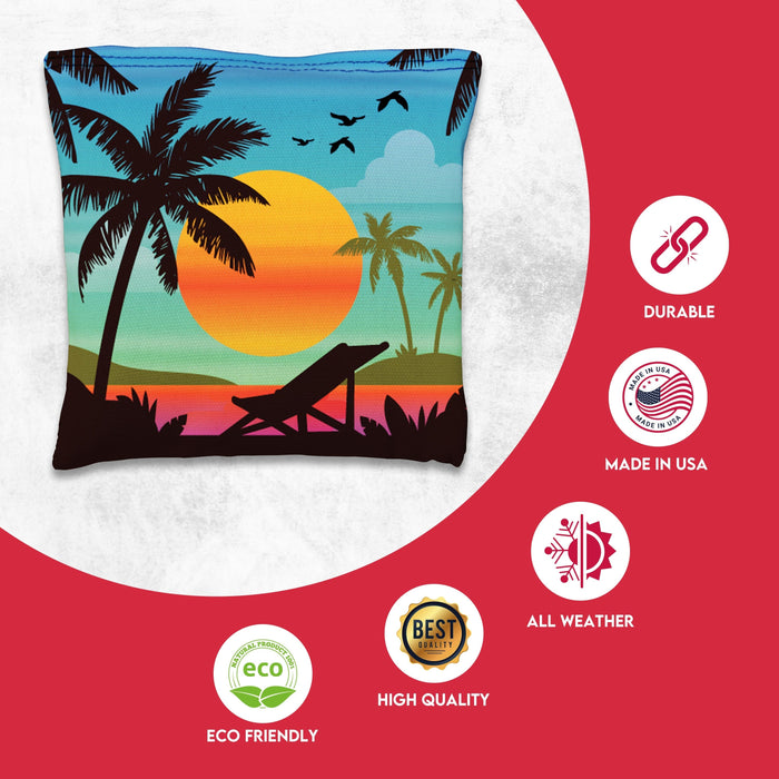 Green Blue Beach Cornhole Bags