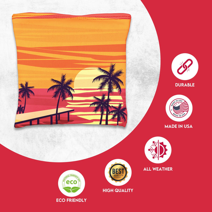 Blue Red Beach Cornhole Bags