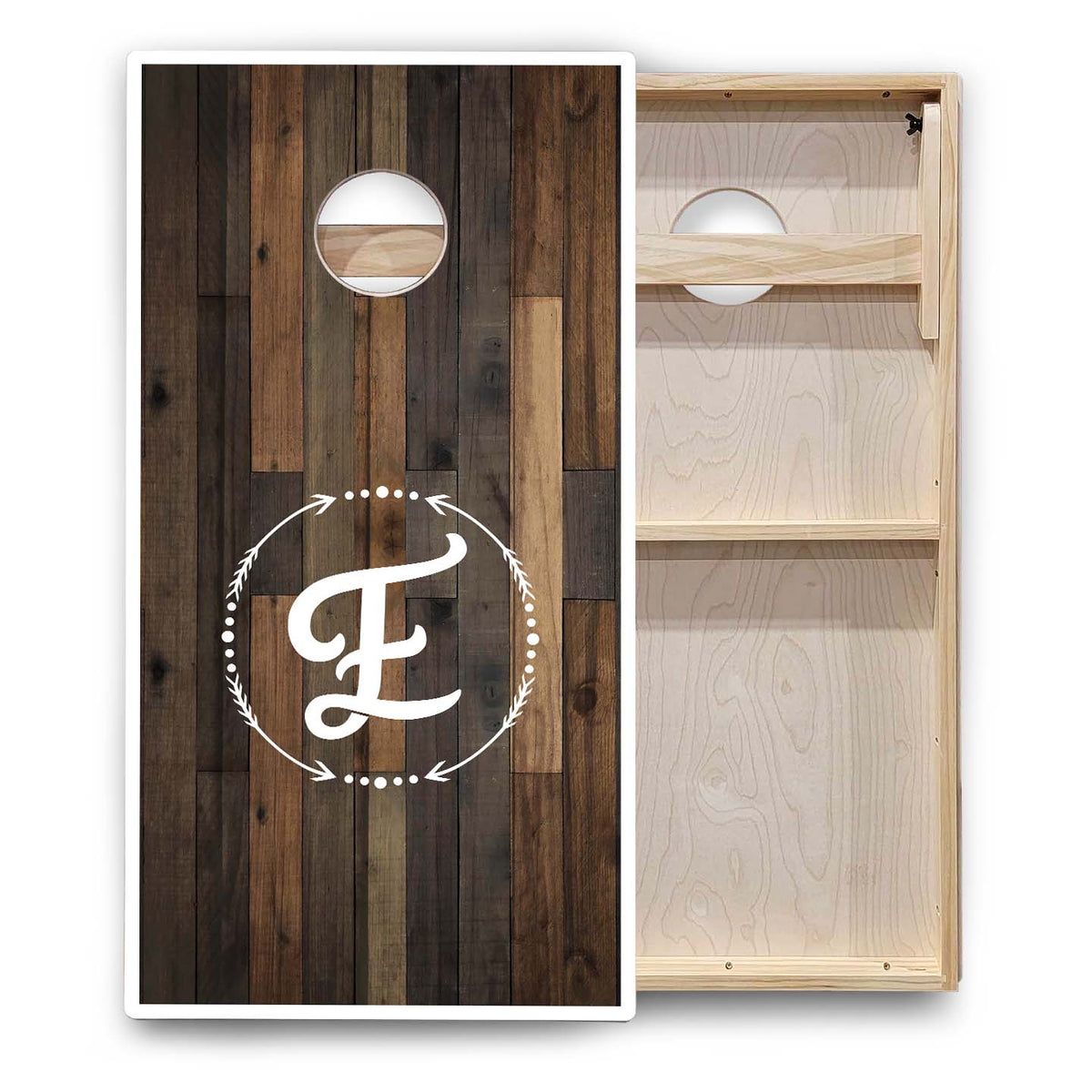 Wood Wreath Letter Cornhole Boards - Backyard Series