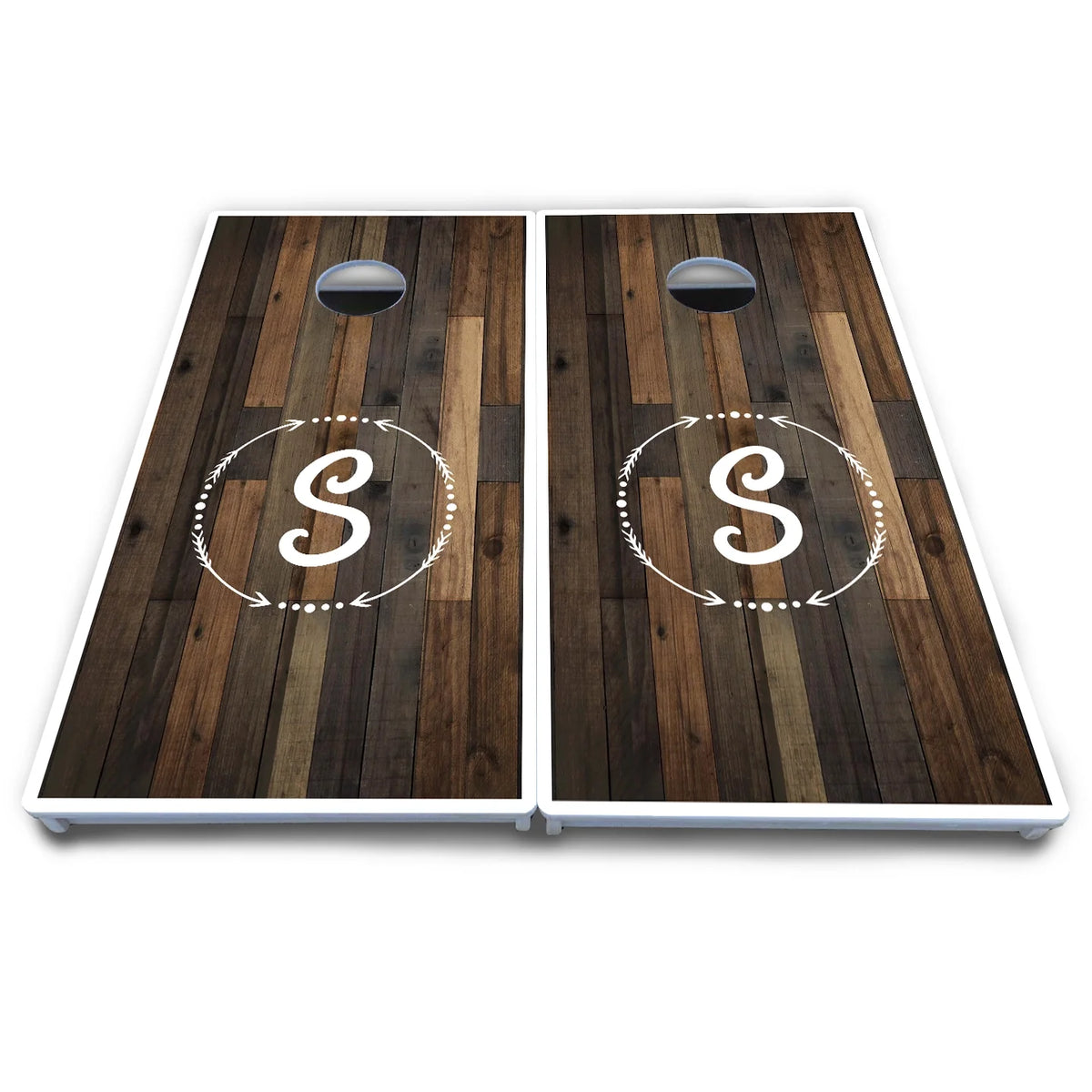 Wood Wreath Letter Cornhole Boards - All Weather Series