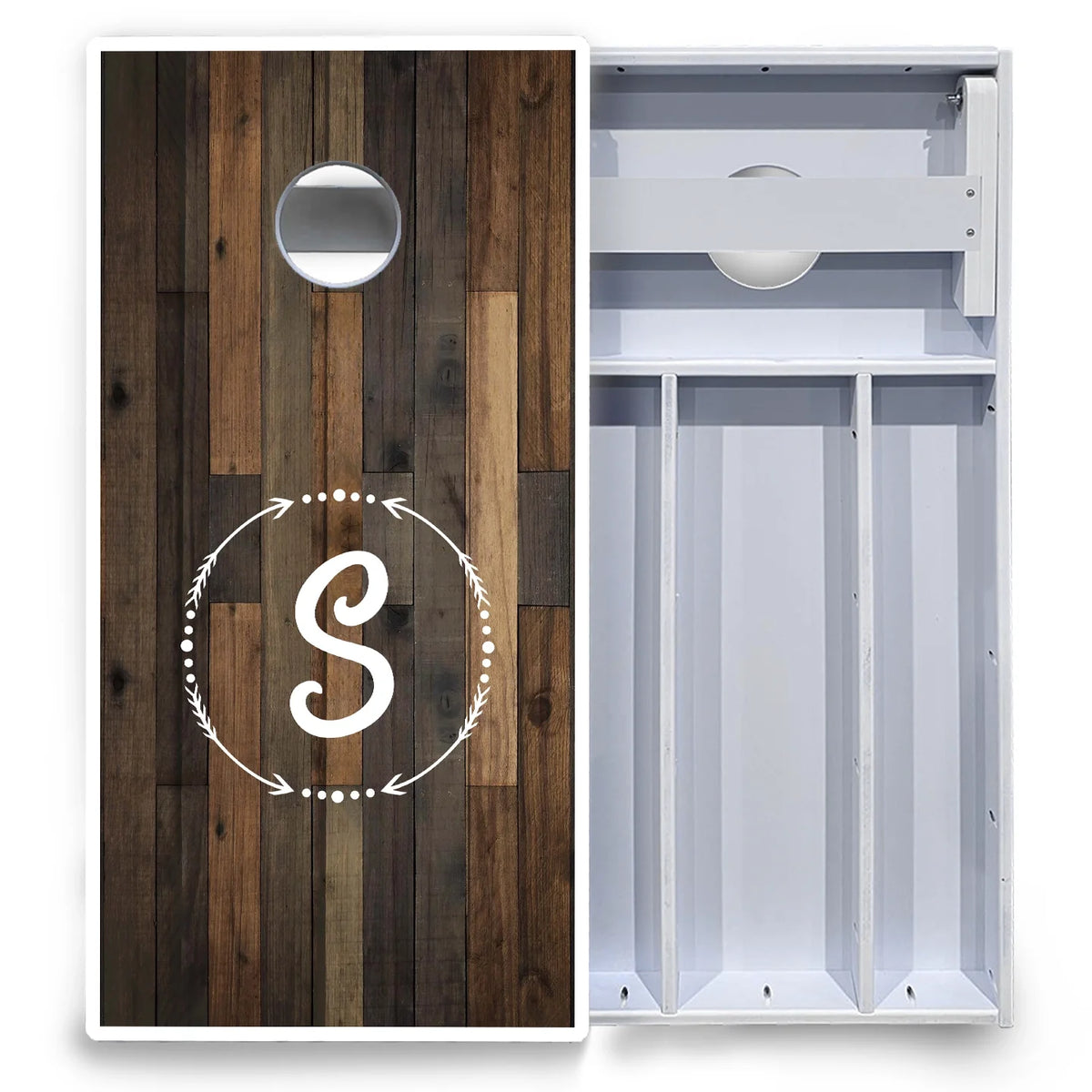 Wood Wreath Letter Cornhole Boards - All Weather Series