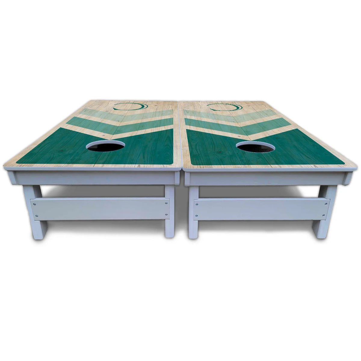 Teal Wedding Arrows Cornhole Boards - All Weather Series