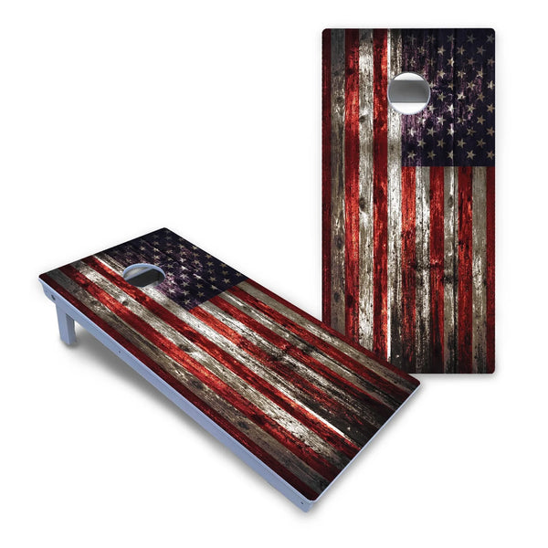 Distressed Flag Cornhole Boards - All Weather Series