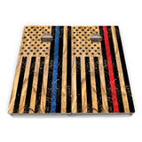 First Responder Light Wood Flag Cornhole Boards – Tournament Series