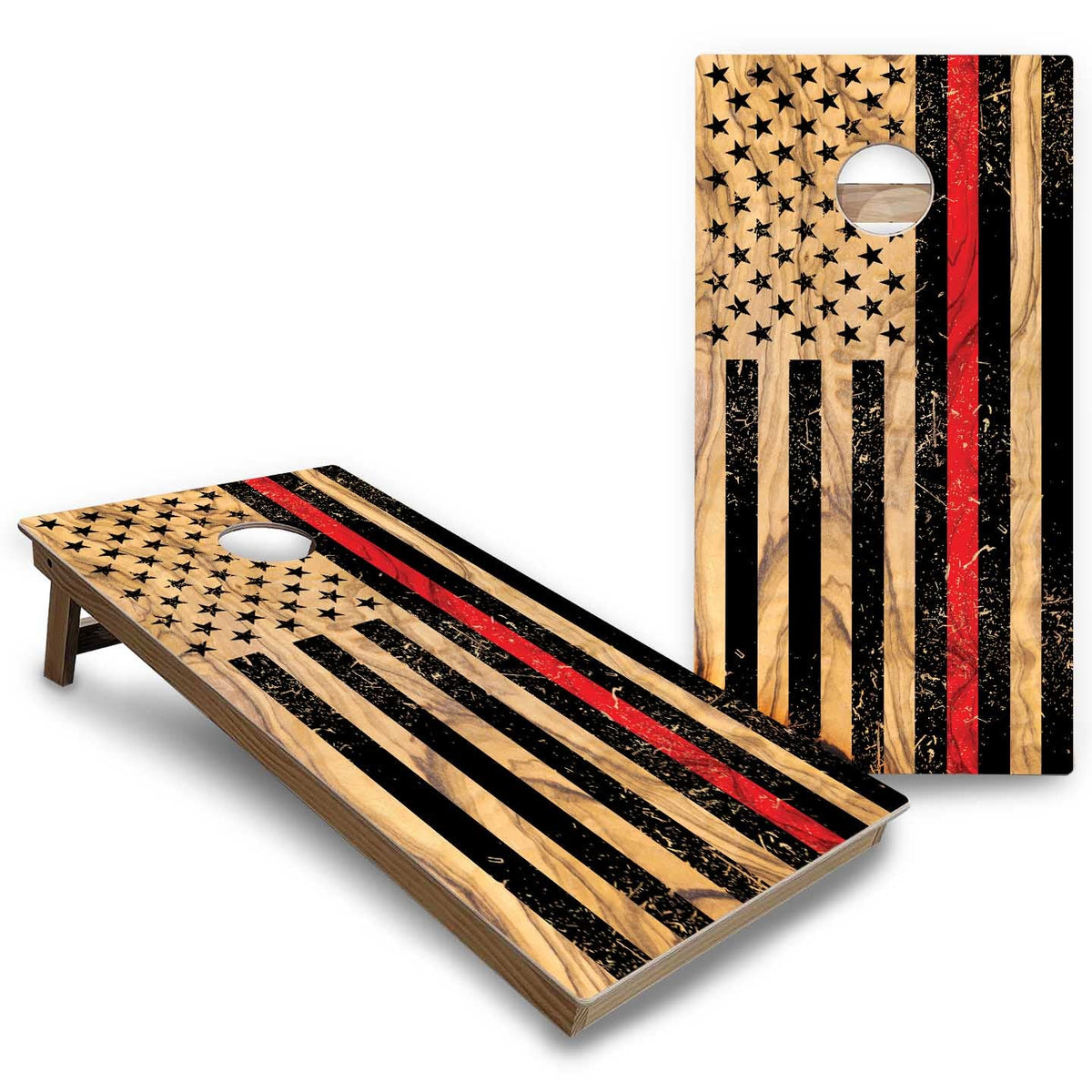 Burnt Flag Cornhole Boards - Backyard Series