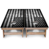 B&W Flag Cornhole Boards - Backyard Series
