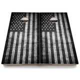 B&W Flag Cornhole Boards - Backyard Series