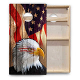 Eagle Flag Cornhole Boards - Backyard Series