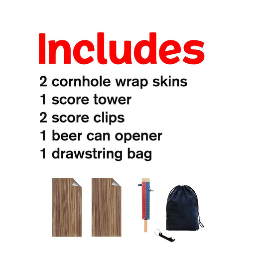 Wood Grain Wood Cornhole Boards Wraps (Set of 2)
