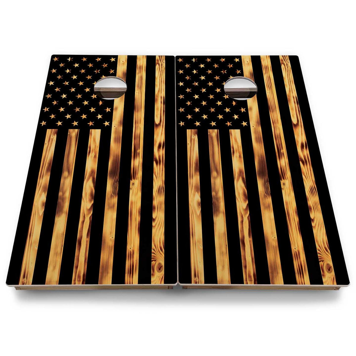 Burnt Flag Cornhole Boards - Backyard Series