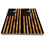 Burnt Rustic Flag Cornhole Boards - All Weather Series