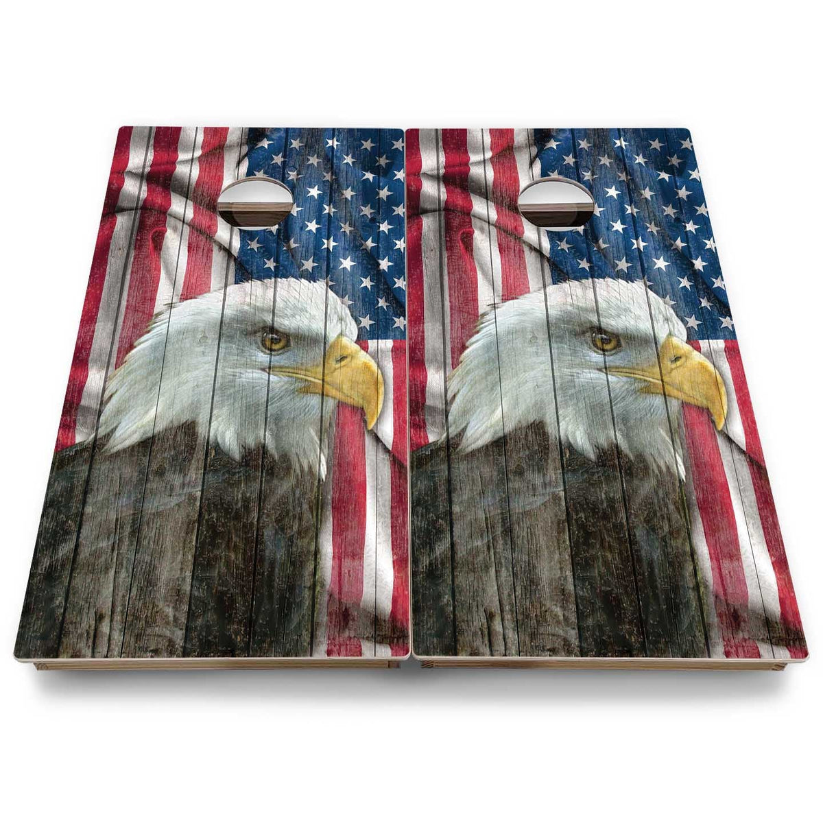 Eagle Flag Cornhole Boards - Backyard Series
