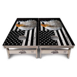 Black & White Eagle Flag Cornhole Boards – Tournament Series