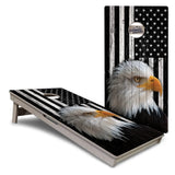 Black & White Eagle Flag Cornhole Boards – Tournament Series
