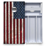 Rustic USA Flag Cornhole Boards - All Weather Series
