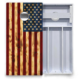 Burnt Colorful Rustic Flag Cornhole Boards - All Weather Series