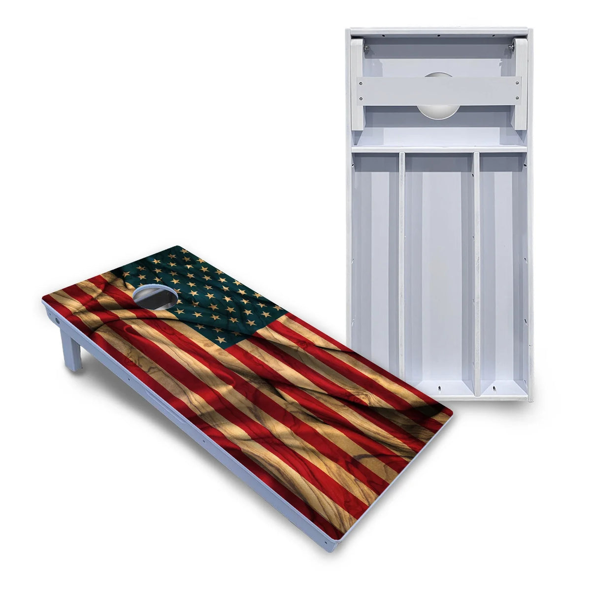 USA Wood Flag Color Cornhole Boards - All Weather Series
