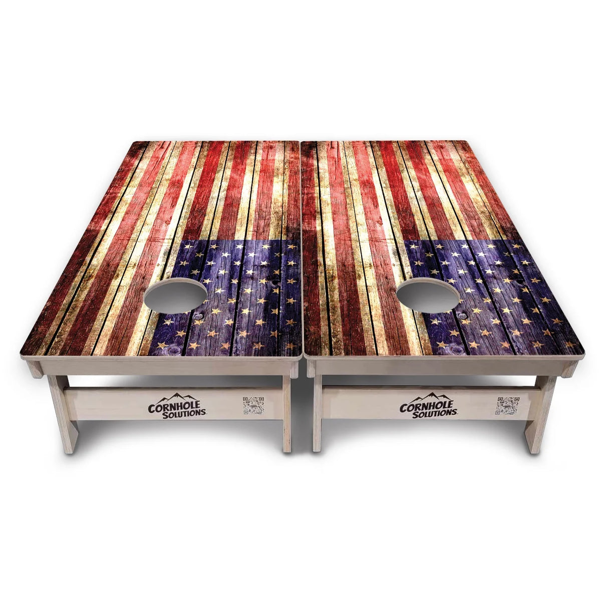 Rustic Wood Flag Cornhole Boards – Tournament Series