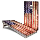 Rustic Wood Flag Cornhole Boards – Tournament Series