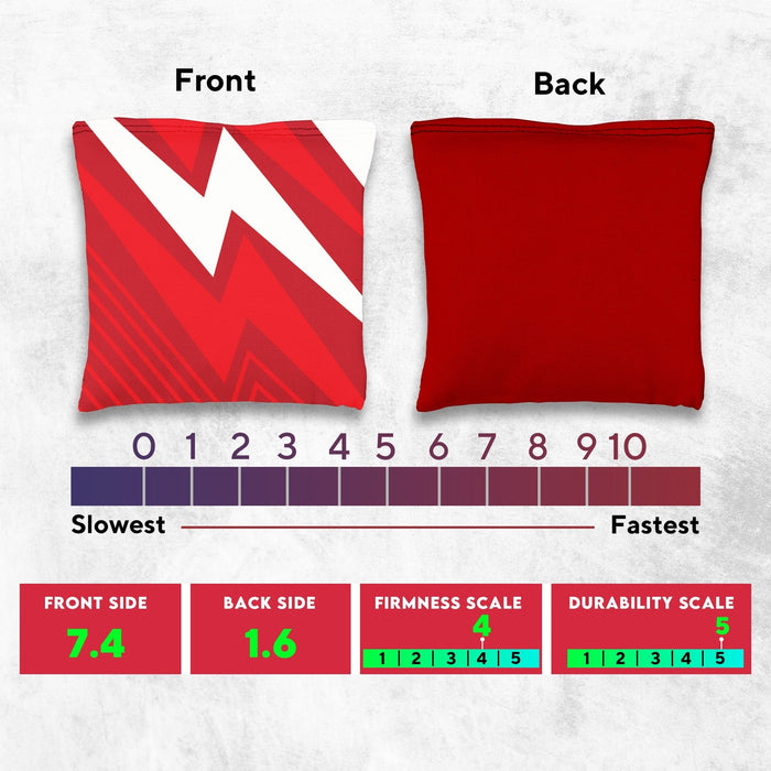 Red Black Zigzag Cornhole Bags