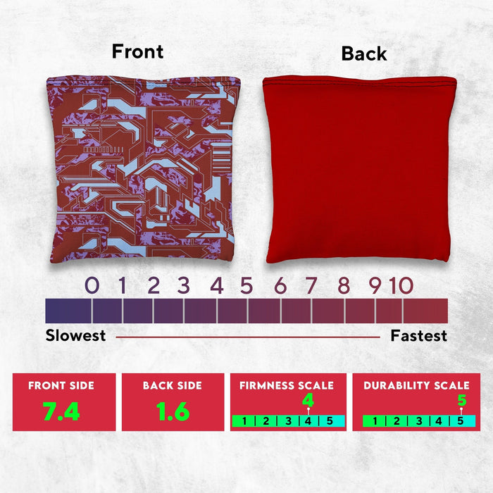 Green Purple Tech Fusion Cornhole Bags