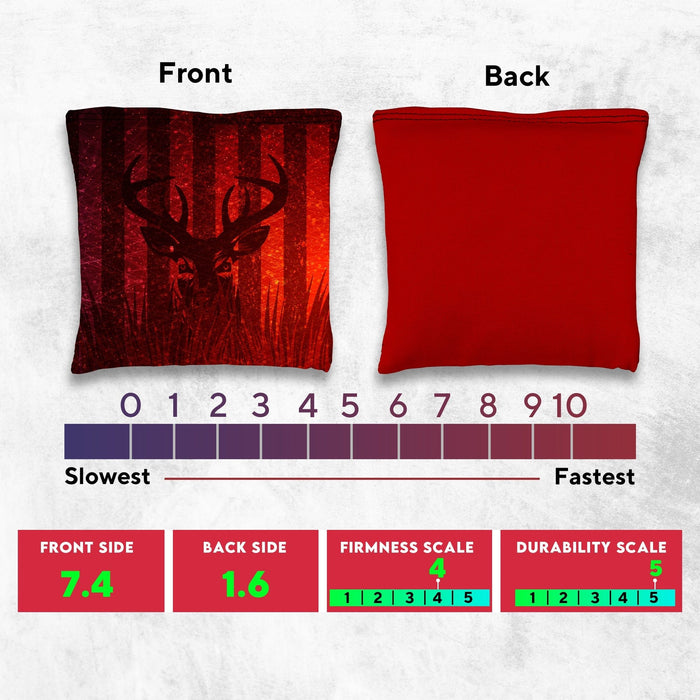 Blue Red Deer Cornhole Bags