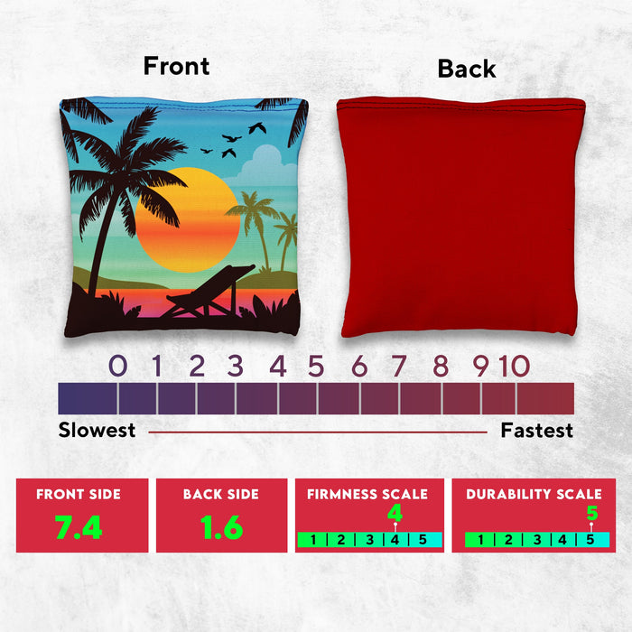 Green Blue Beach Cornhole Bags