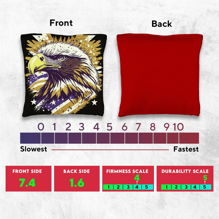Red Gold Eagle Cornhole Bags