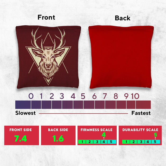 Red Blue Deer Cornhole Bags