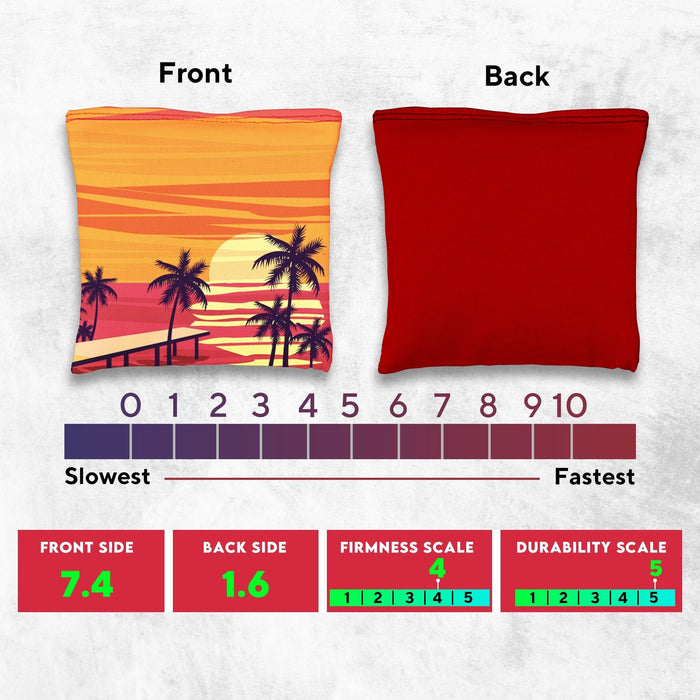 Blue Red Beach Cornhole Bags