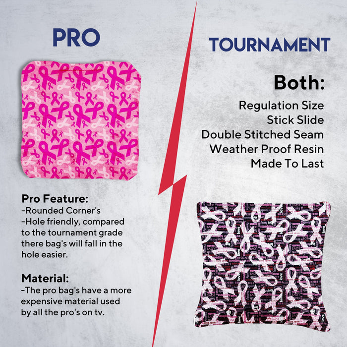 Breast Cancer Cornhole Bags - Set of 8