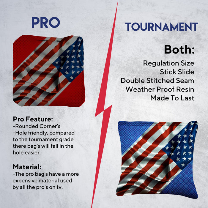 Sideway Flag Cornhole Bags - Set of 8