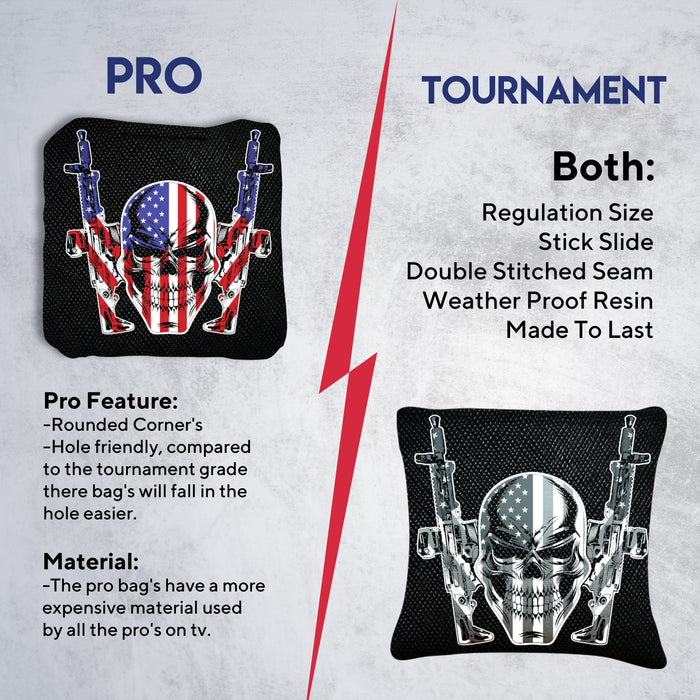 Flag Skull Guns Cornhole Bags - Set of 8